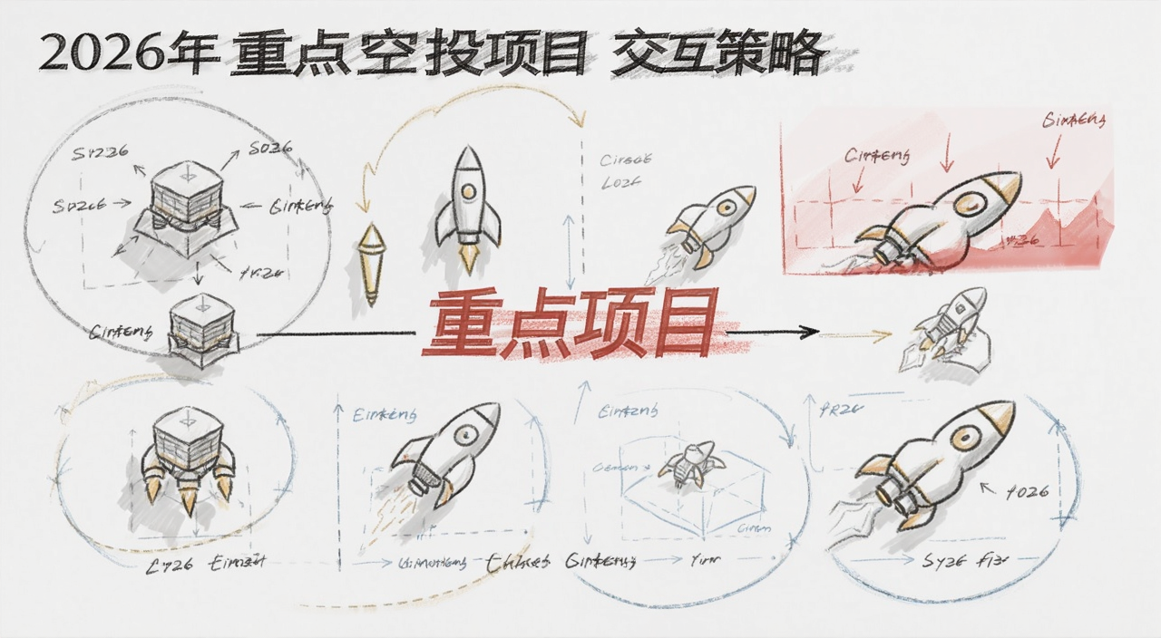 2026年重点空投项目 交互策略 示意图 文字注明“重点项目”