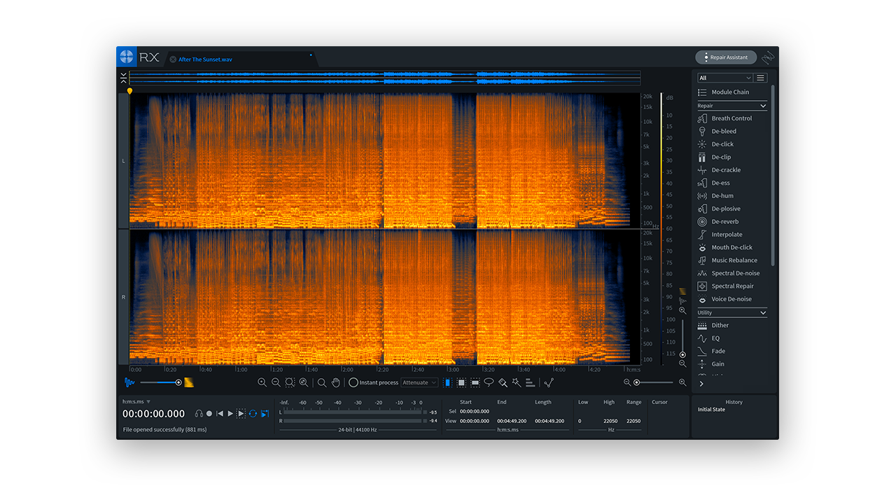 iZotope RX 7 Audio Editor for Mac电脑版 音频修复降噪界面全貌