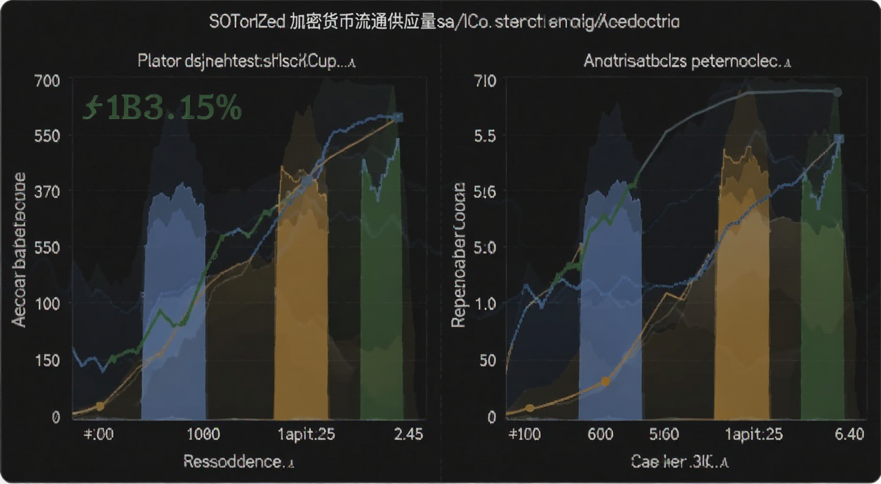 加密货币流通供应量分析图表,包含流通市值和成交量对比