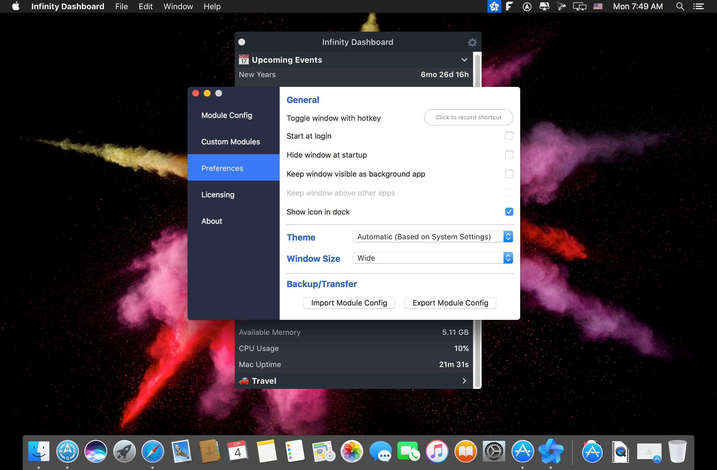 Infinity Dashboard for Mac最新版 官方下载页面截图
