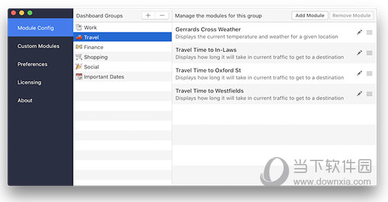 Infinity Dashboard for Mac最新版 界面配置选项实拍