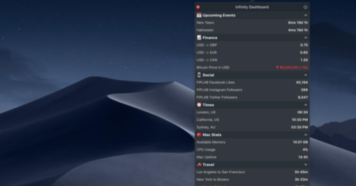 Infinity Dashboard for Mac最新版 常见问题解决截图