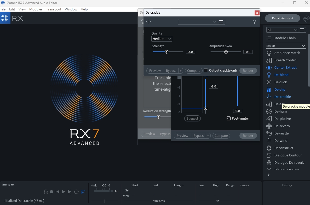 iZotope RX 7 Audio Editor for Mac电脑版 音频修复软件下载 功能实测 界面截图