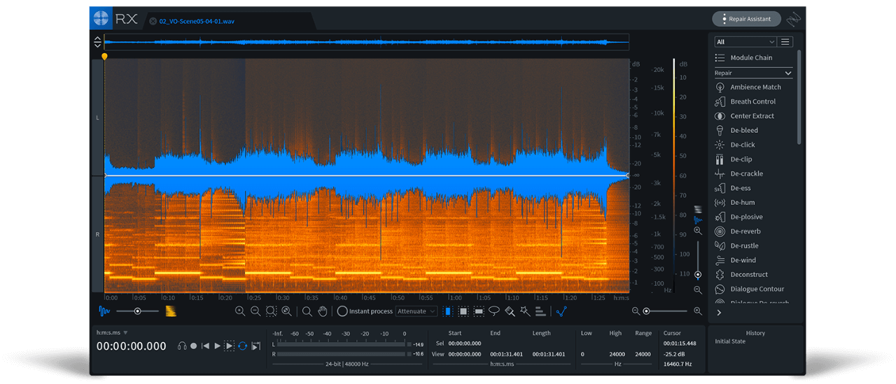 iZotope RX 7 Audio Editor for Mac电脑版 批量处理 音频修复效果对比