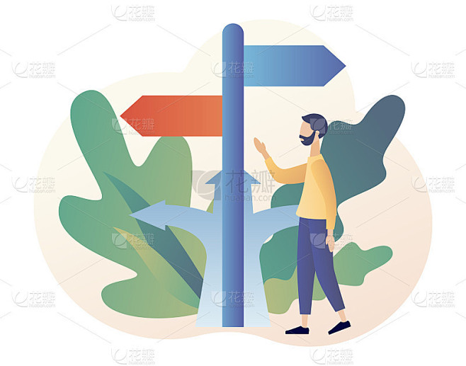 让概率决定-让选择不再困难 日常选择困难场景对比插画
