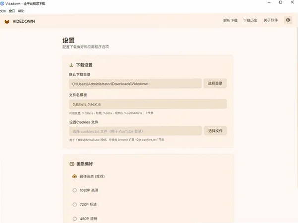 Videdown(跨平台视频下载工具)PC版截图1