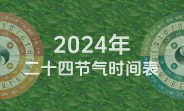 24节气日历2024全年时间表完整版查询