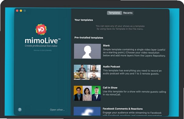 MimoLive Mac版 专业直播导播虚拟演播软件截图1