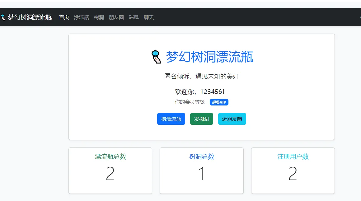私密漂流瓶匿名机制与数据加密界面截图