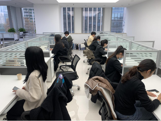 法学院毕业生在公司做法务办公场景