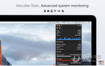 MenuBar Stats Mac版 菜单栏硬件状态监控工具 整体界面展示