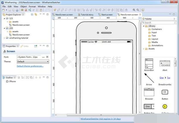 WireframeSketcher for Mac(线框图绘制工具) 安装界面和组件面板展示