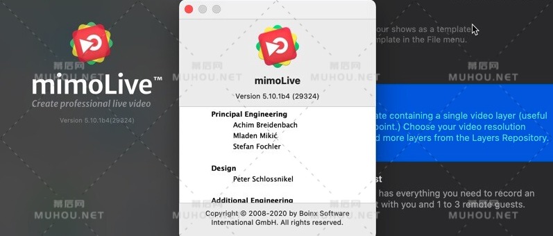 MimoLive Mac版 专业直播导播虚拟演播软件 虚拟演播效果与直播场景展示