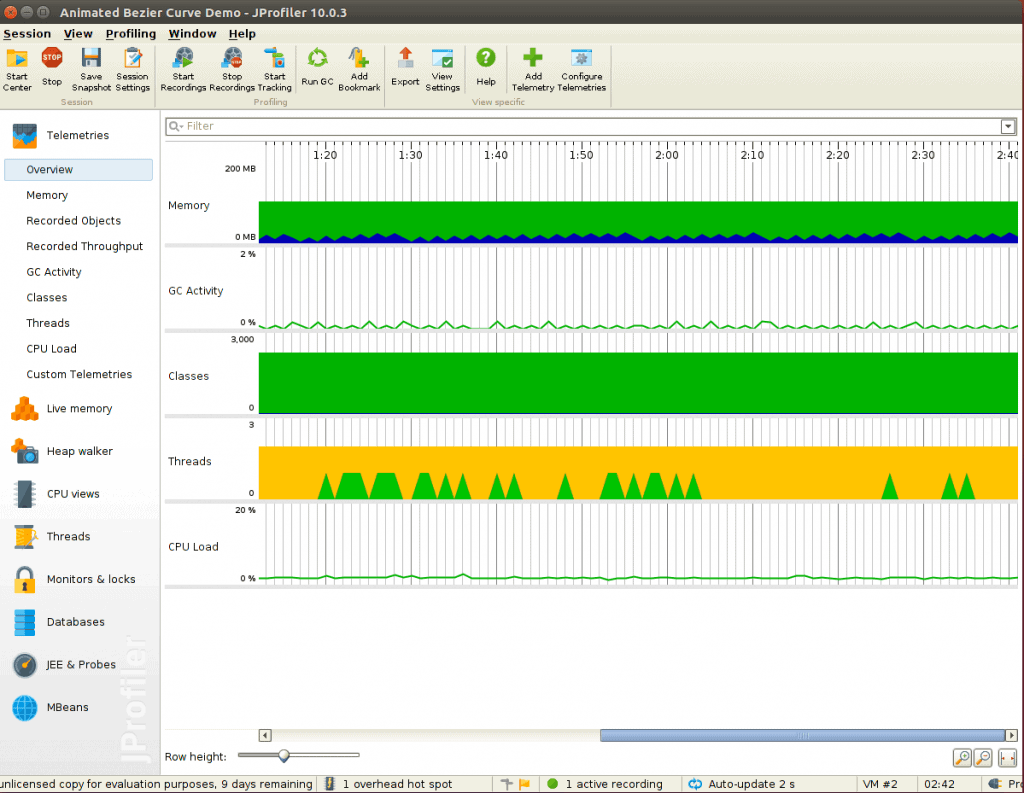 JProfiler for Mac(Java������������) CPU���̷߳���������ͼ