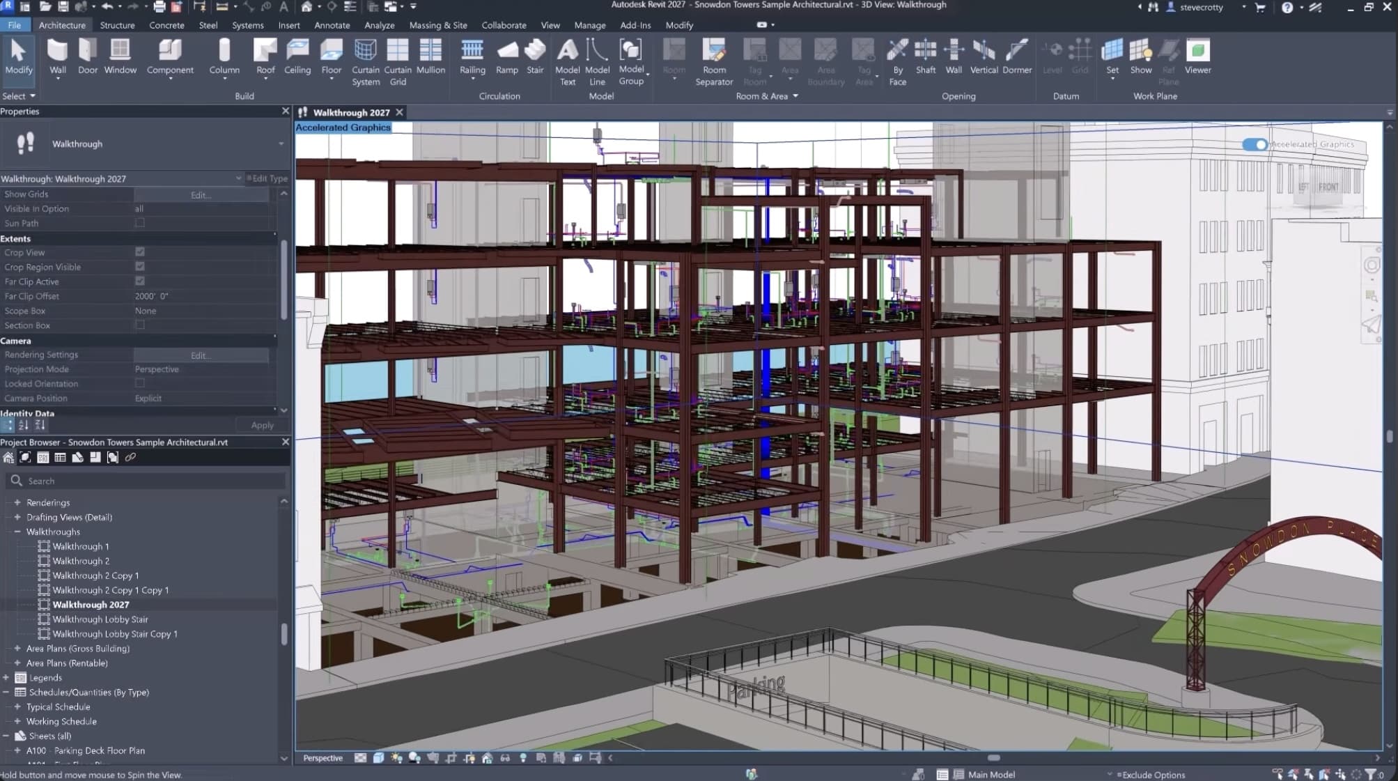 Autodesk Revit 2027(建筑设计和施工软件)新功能整体界面与建模操作展示