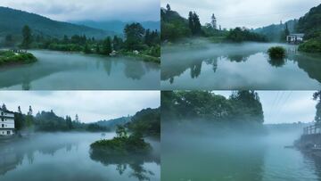爱石泉泉眼核心区 清晨雾气