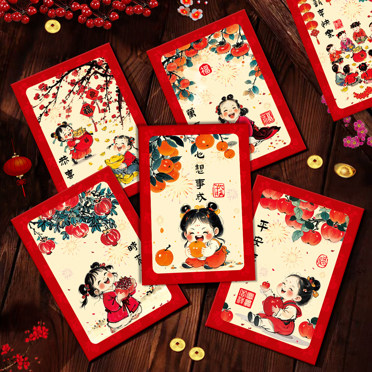 福运红包封成品实拍 新年创意款式展示