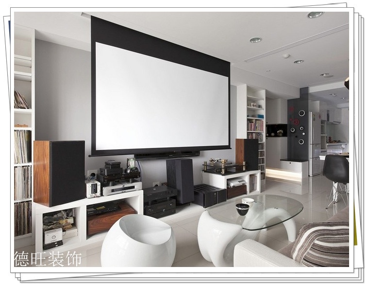 MG Home(HD)家庭影院客厅布局实景效果图 小户型短焦投影方案