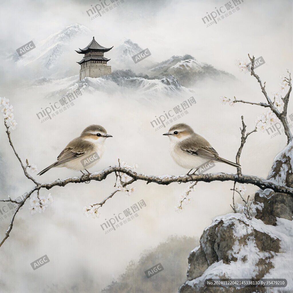 心雀意象应用场景 心雀古风插画配图
