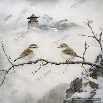 心雀意象应用场景 心雀古风插画配图